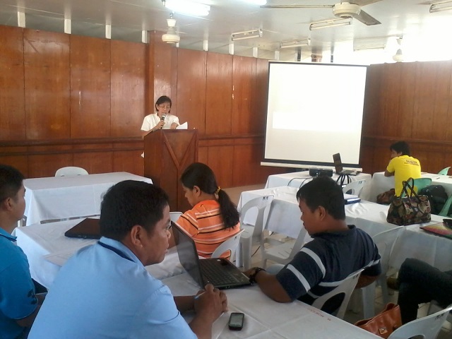 Dr. Ma Luz F. Cabatan, VP for Academic Affairs during the Seminar Workshop on Syllabus Writing Outcomes-Based Education.